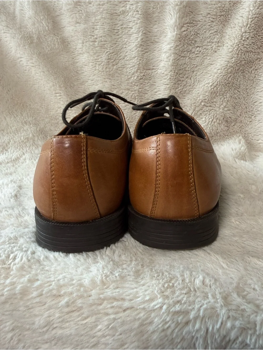 Men's Cole Haan Dustin Cap Brogue II Brown Cognac Leather Shoes Oxfords Sz 8.5